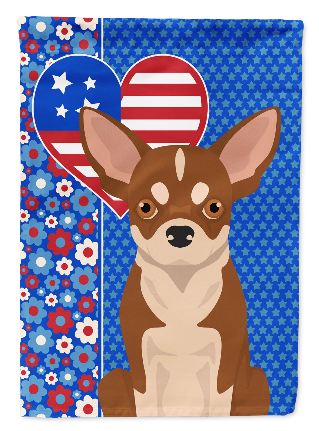 Buy this Red and White Chihuahua USA American House Flag