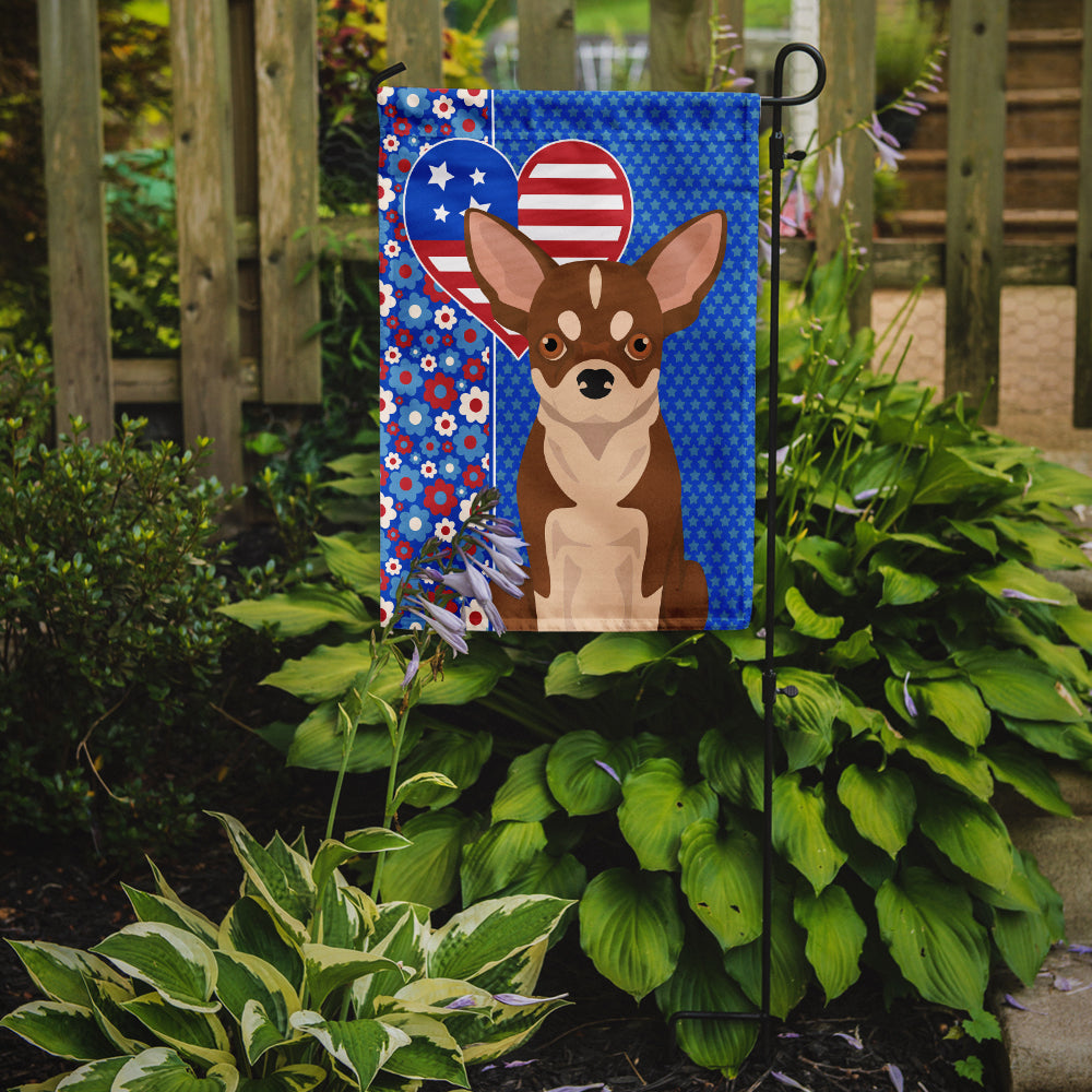 Red and White Chihuahua USA American Garden Flag