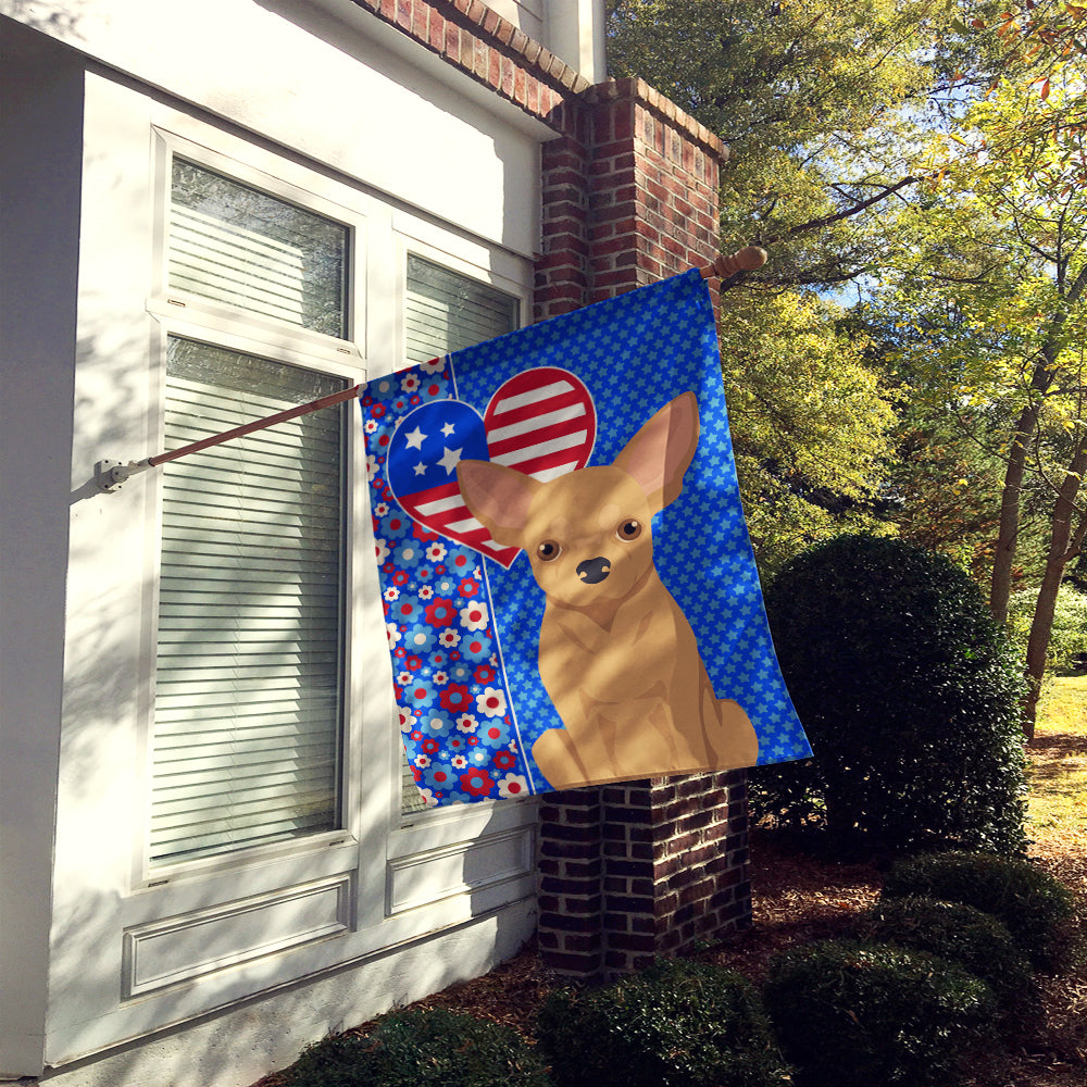 Gold Chihuahua USA American House Flag