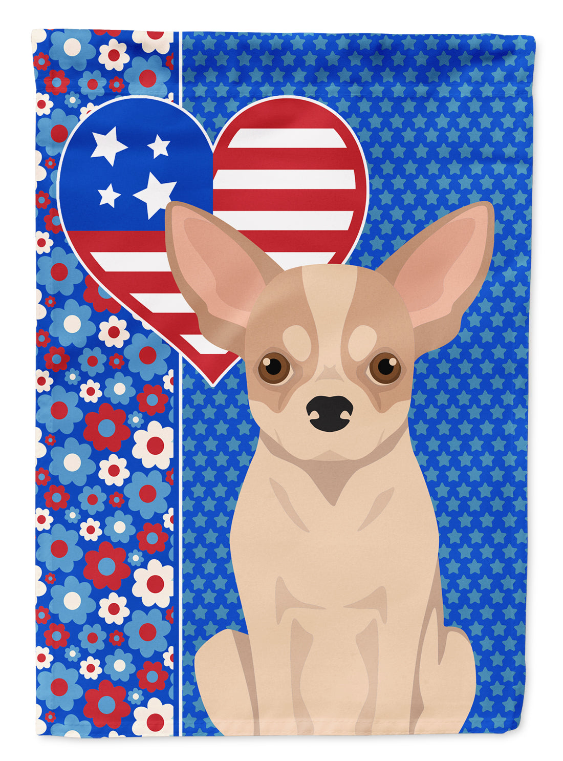 Buy this Fawn and White Chihuahua USA American House Flag