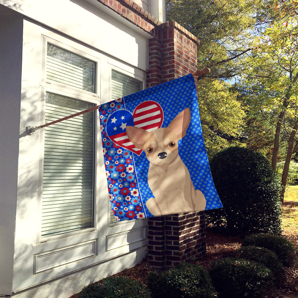 Fawn and White Chihuahua USA American House Flag