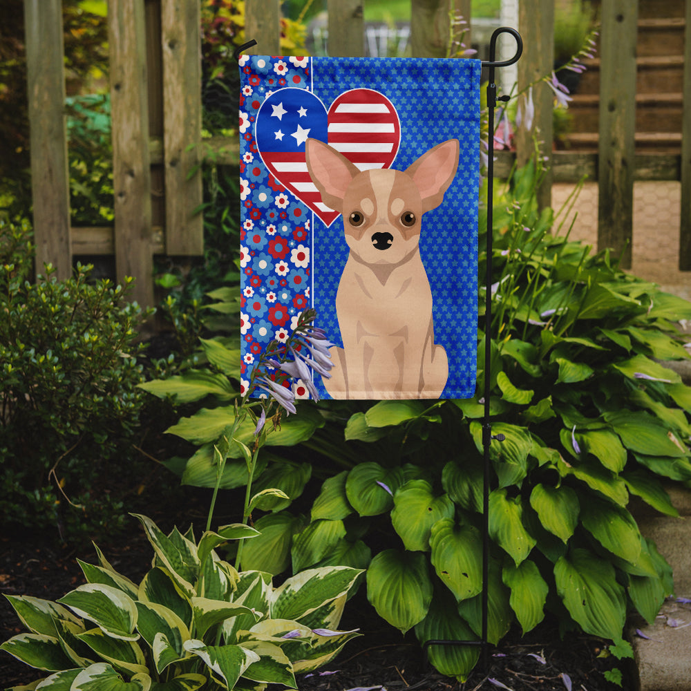 Fawn and White Chihuahua USA American Garden Flag