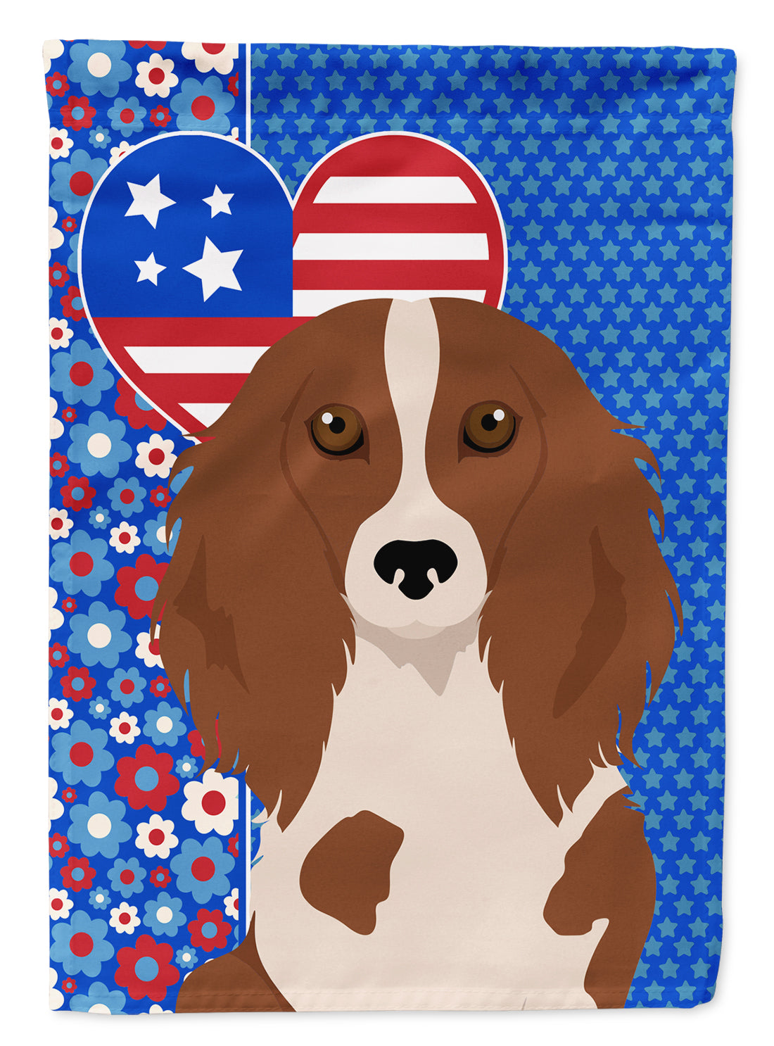 Buy this Longhair Red Pedbald Dachshund USA American House Flag