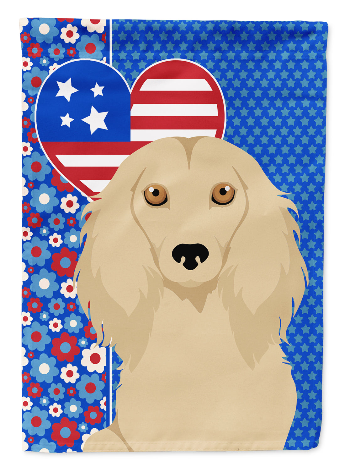 Buy this Longhair Cream Dachshund USA American Garden Flag