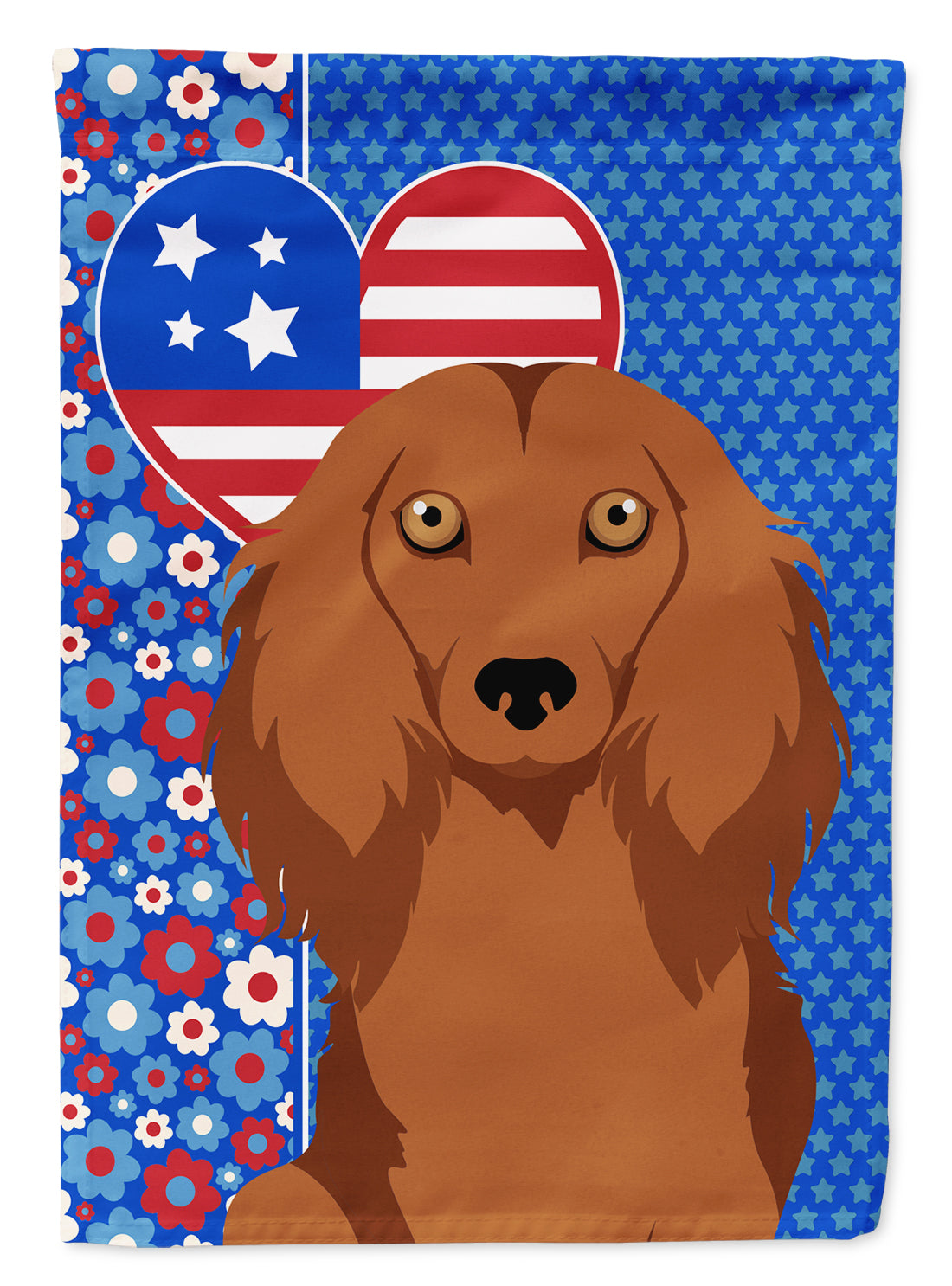 Buy this Longhair Red Dachshund USA American House Flag
