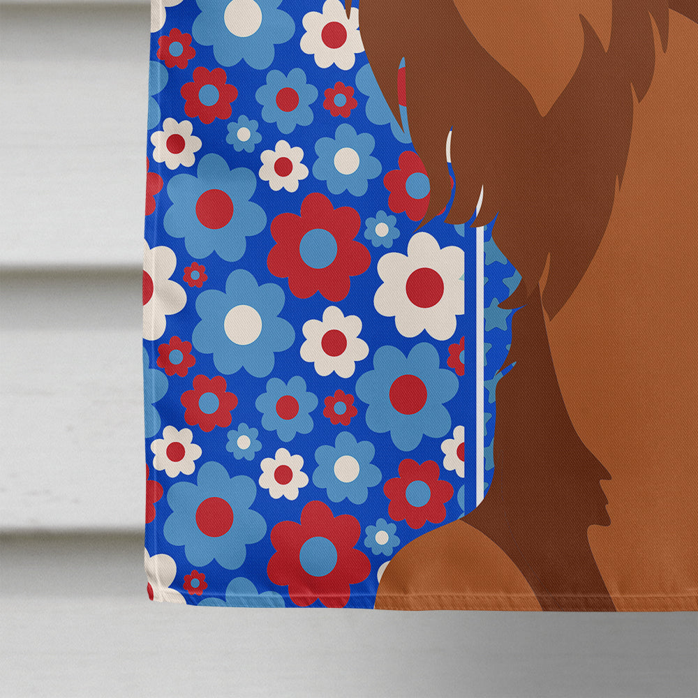 Longhair Red Dachshund USA American House Flag