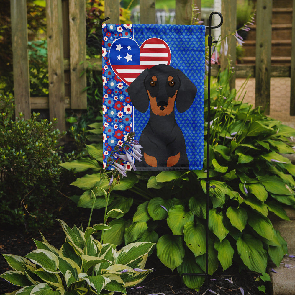 Black and Tan Dachshund USA American Garden Flag