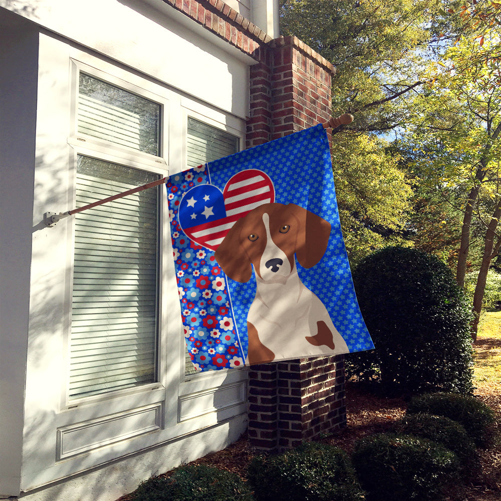 Red Piebald Dachshund USA American House Flag