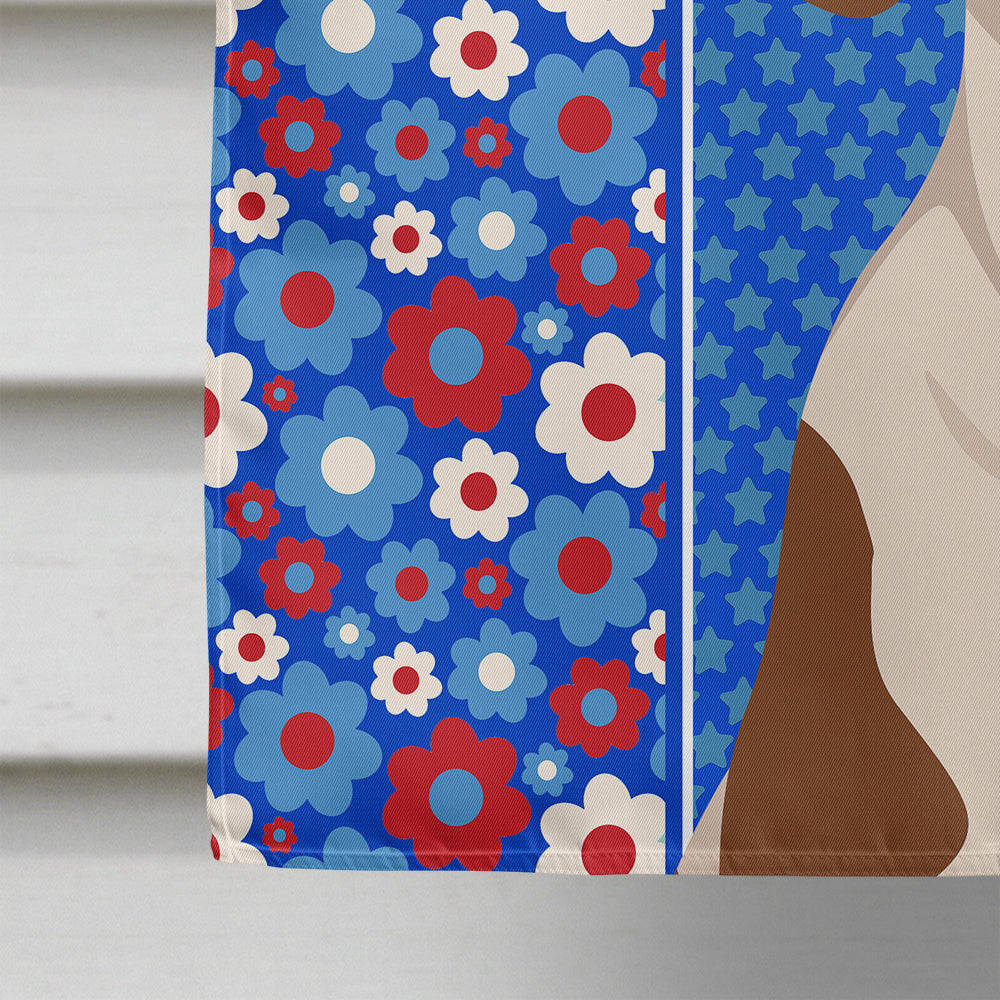 Red Piebald Dachshund USA American House Flag
