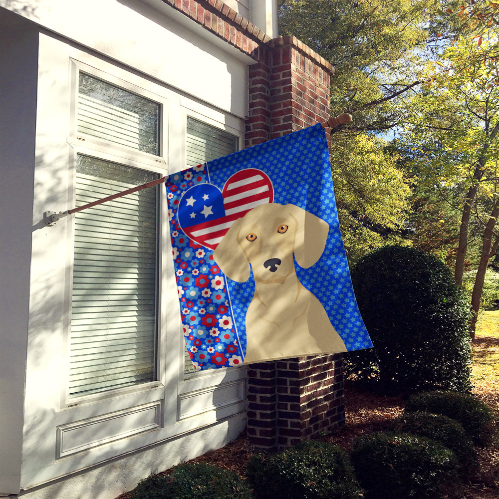 Cream Dachshund USA American House Flag