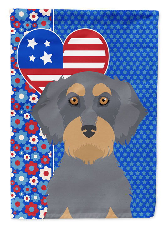 Buy this Wirehair Blue and Tan Dachshund USA American Garden Flag