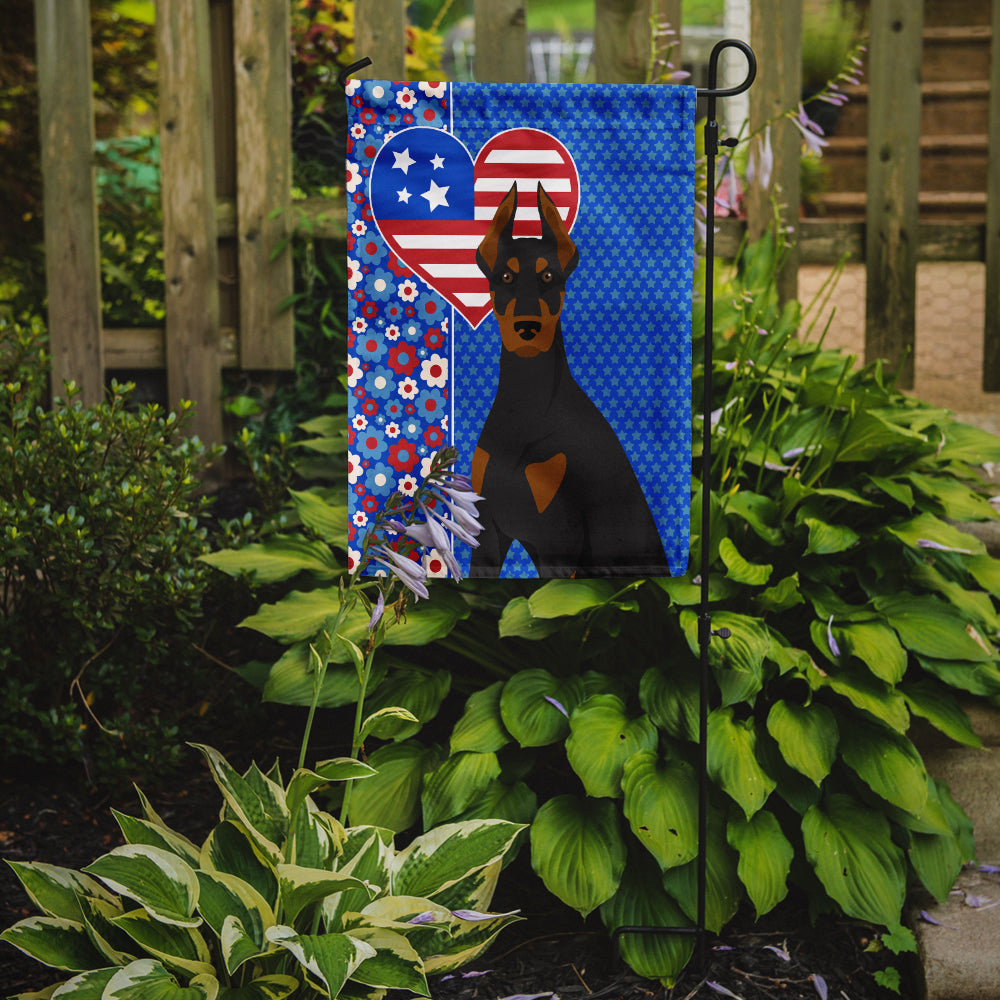 Black and Tan Doberman Pinscher USA American Garden Flag