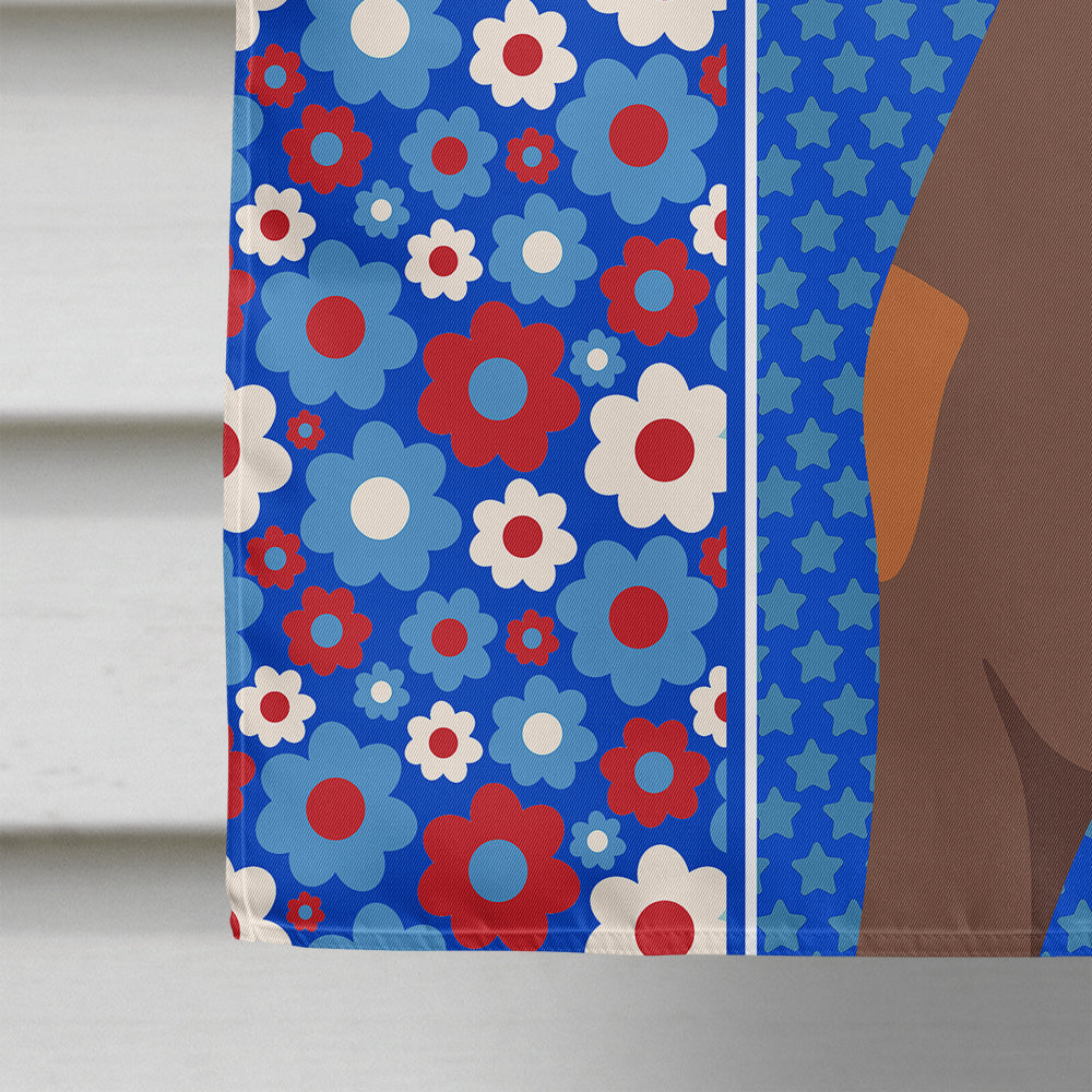 Natural Ear Red and Tan Doberman Pinscher USA American House Flag