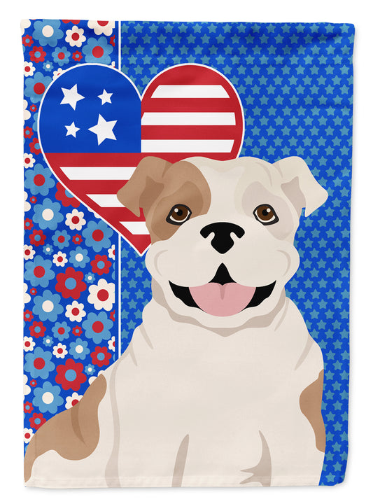 Buy this Piebald English Bulldog USA American Garden Flag