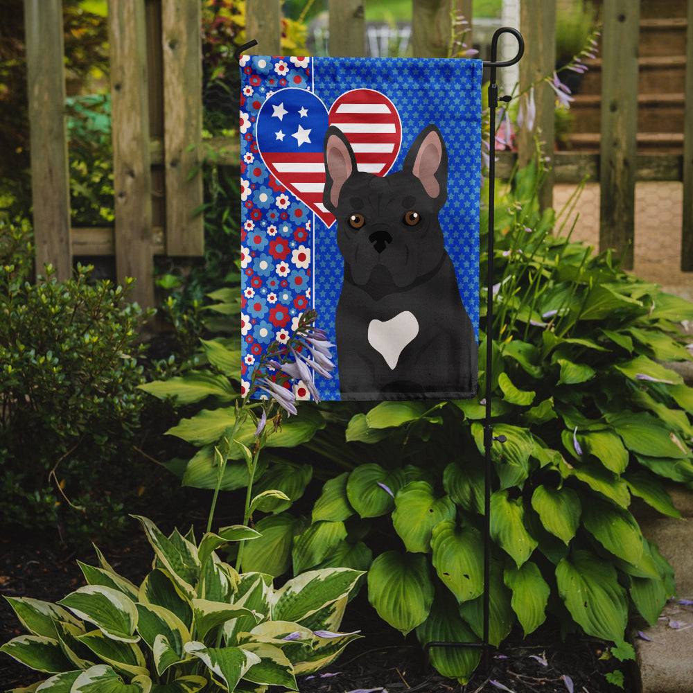 Black French Bulldog USA American Garden Flag