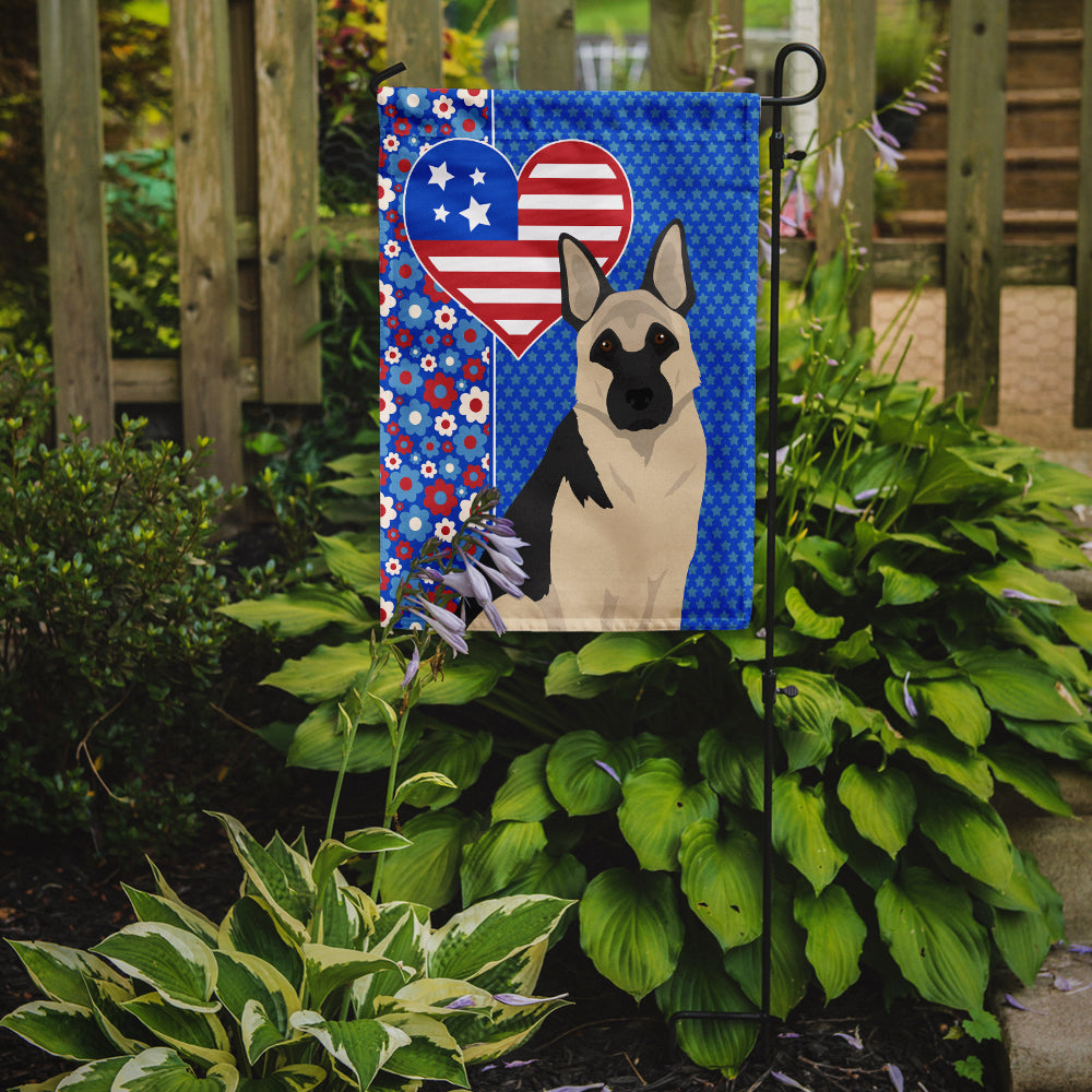 Black and Silver German Shepherd USA American Garden Flag