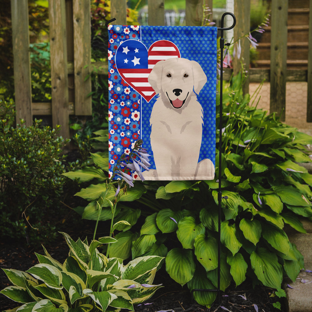 Cream Golden Retriever USA American Garden Flag