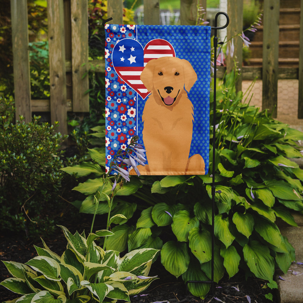 Gold Golden Retriever USA American Garden Flag