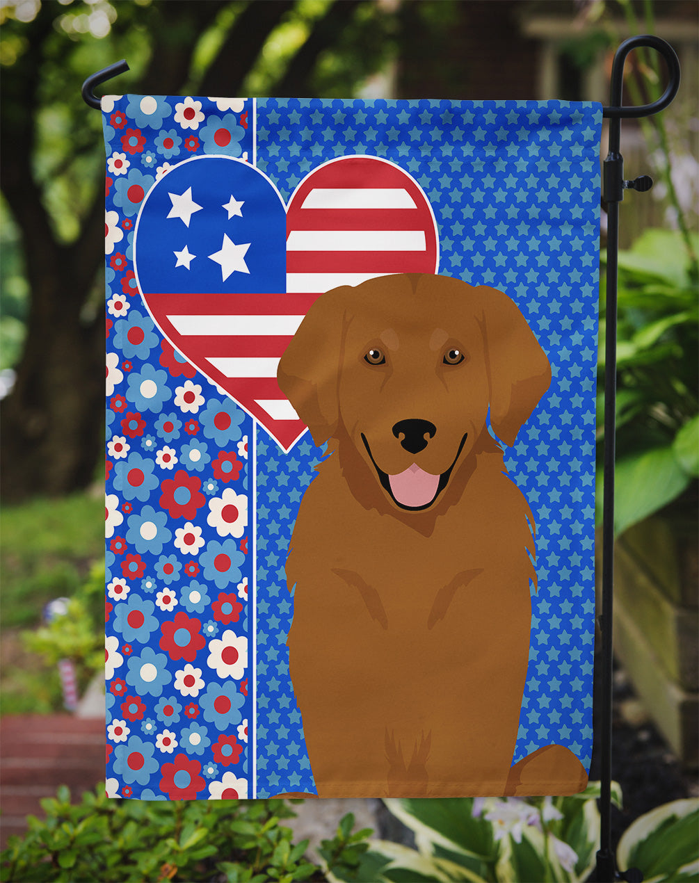 Mahogany Golden Retriever USA American Garden Flag