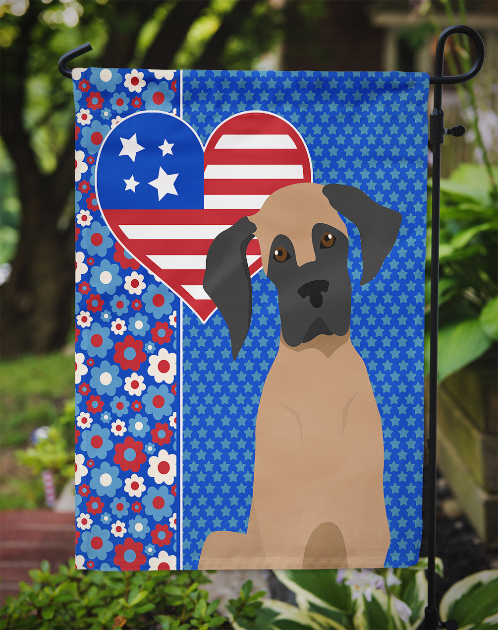 Fawn Great Dane USA American Garden Flag
