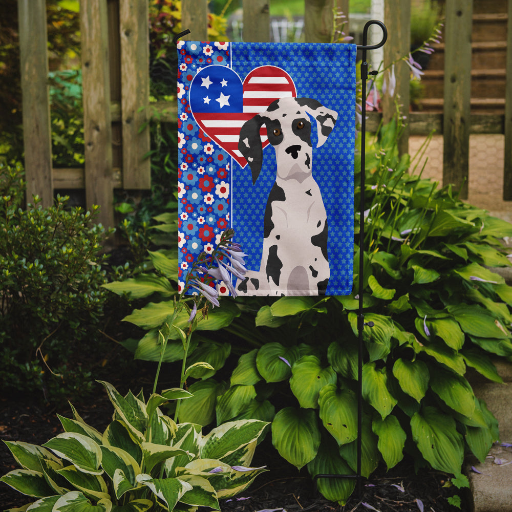 Harlequin Great Dane USA American Garden Flag