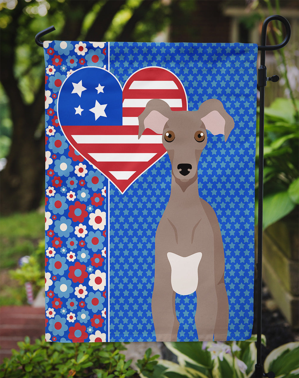 Fawn Italian Greyhound USA American Garden Flag