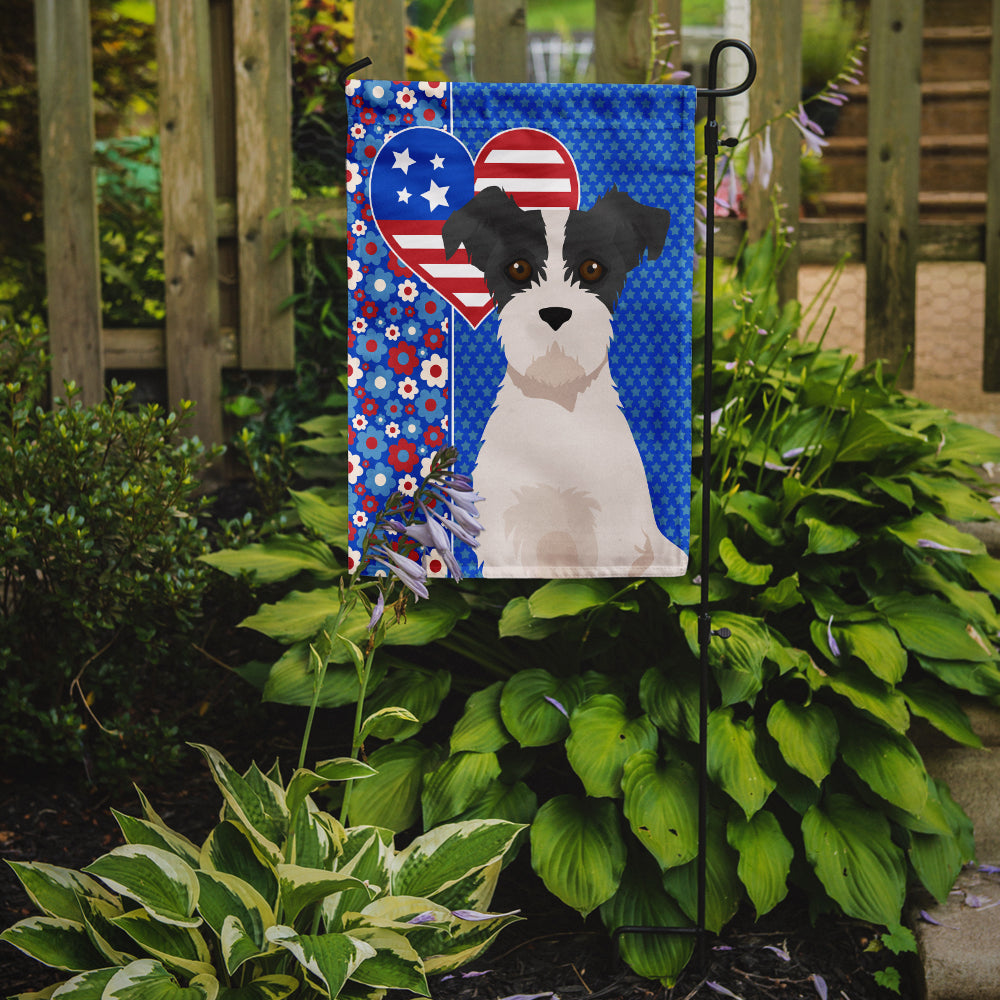 Black White Wirehair Jack Russell Terrier USA American Garden Flag