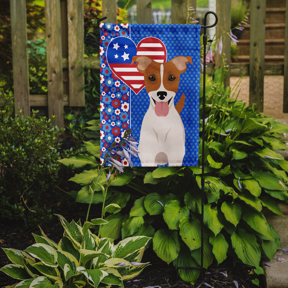 Brown White Smooth Jack Russell Terrier USA American Garden Flag