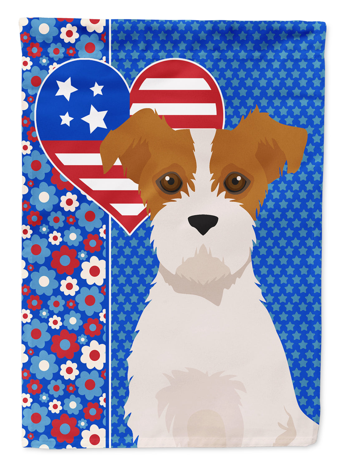 Buy this Brown White Wirehair Jack Russell Terrier USA American Garden Flag