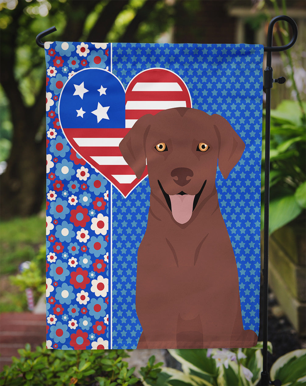 Chocolate Labrador Retriever USA American Garden Flag