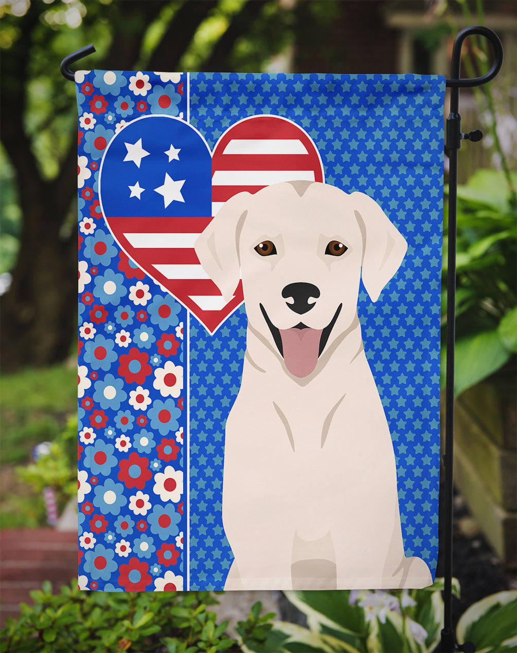 White Cream Labrador Retriever USA American Garden Flag