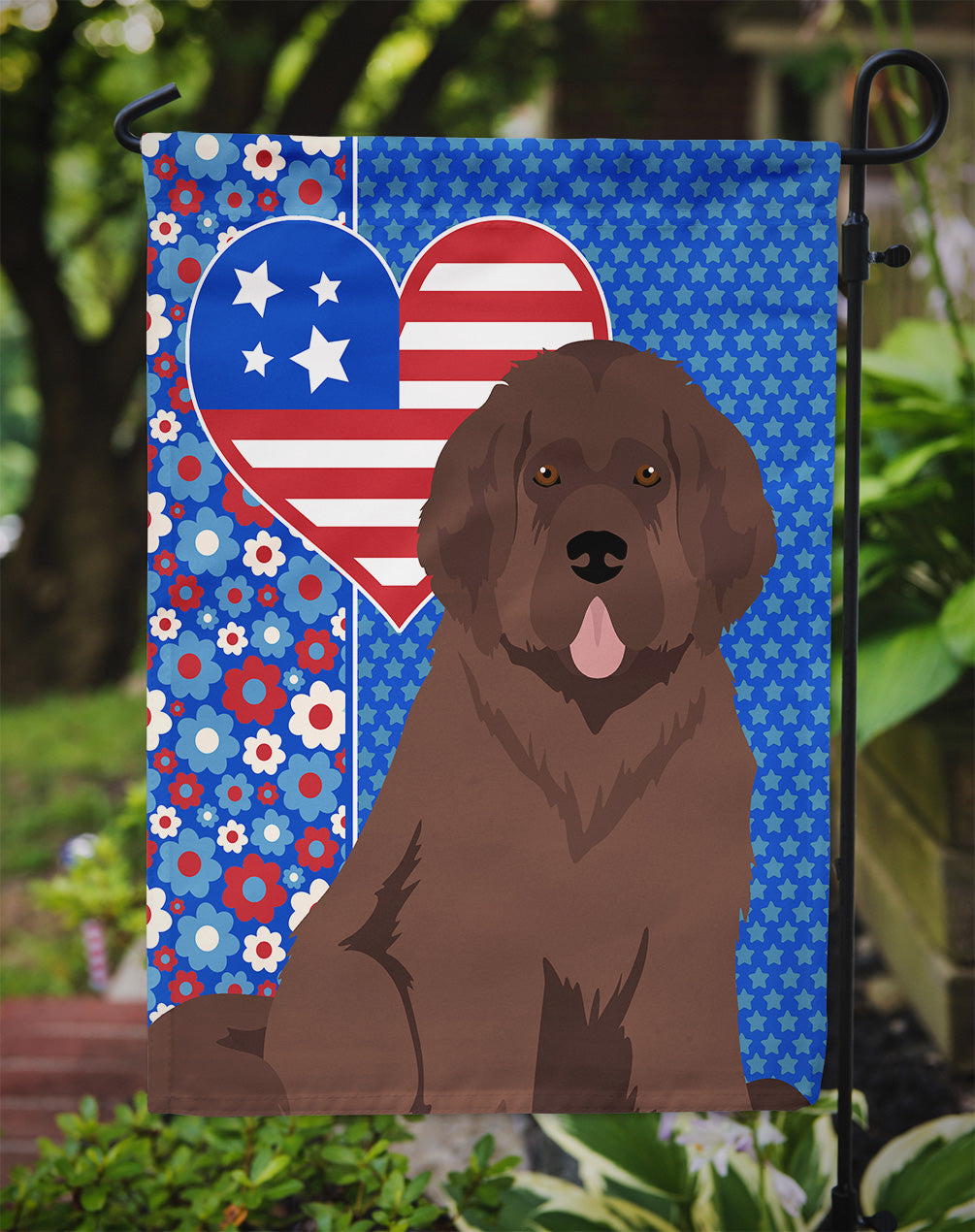 Brown Newfoundland USA American Garden Flag