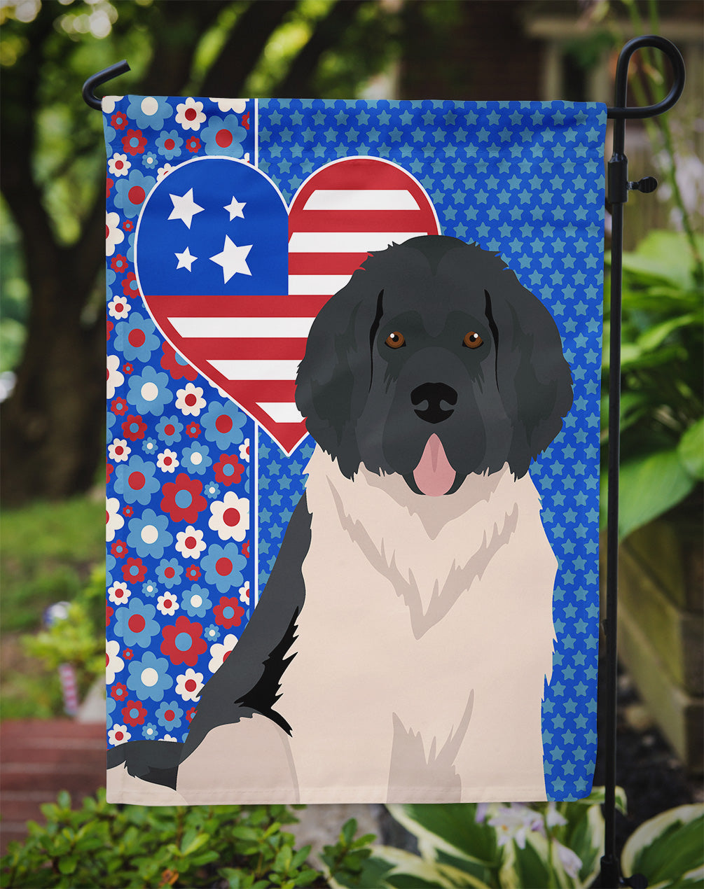 Landseer Newfoundland USA American Garden Flag