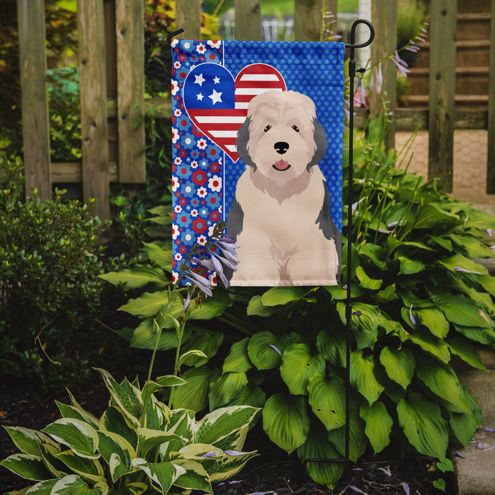 Old English Sheepdog USA American Garden Flag