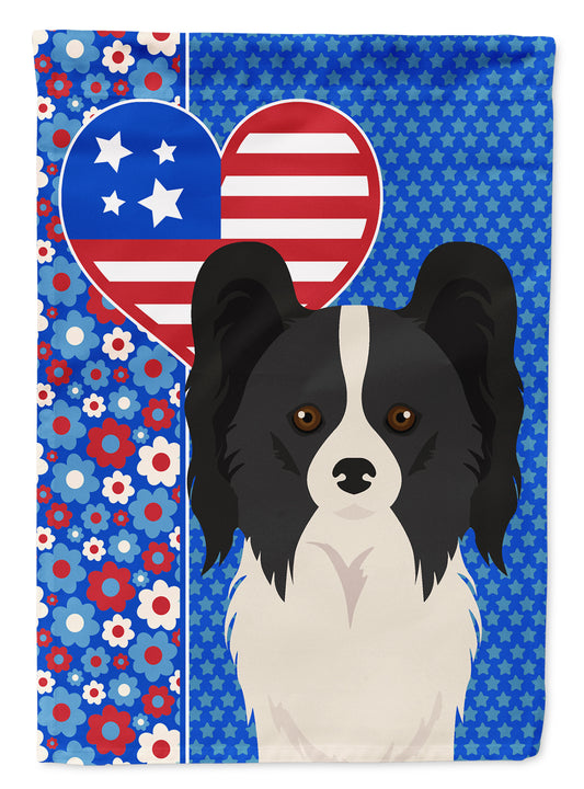 Buy this Black and White Papillon USA American Garden Flag