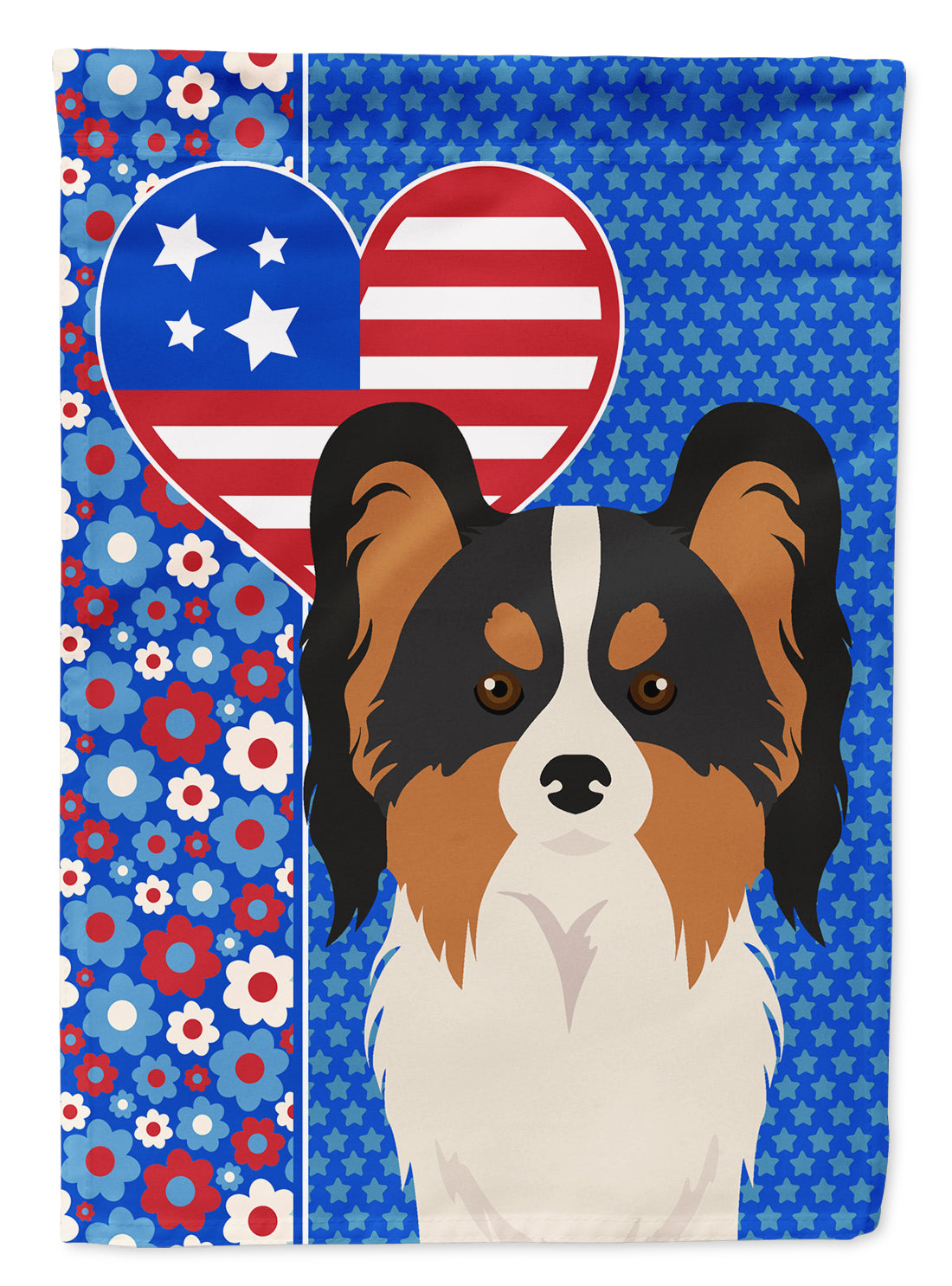 Buy this Tricolor Papillon USA American Garden Flag