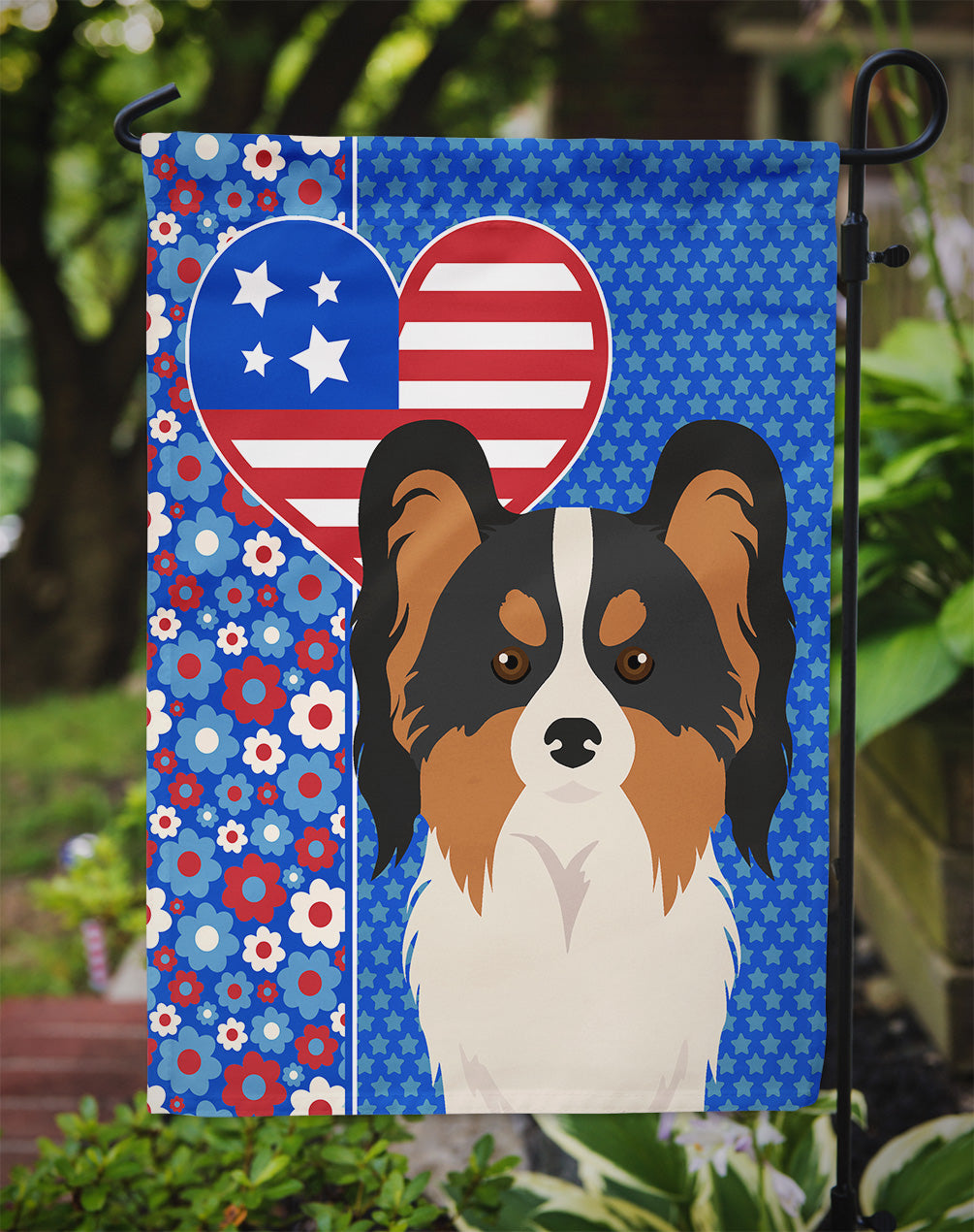 Tricolor Papillon USA American Garden Flag