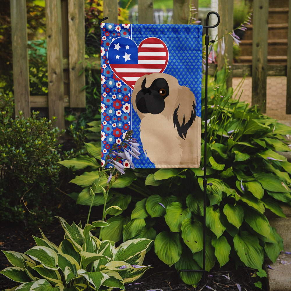 Cream Pekingese USA American Garden Flag