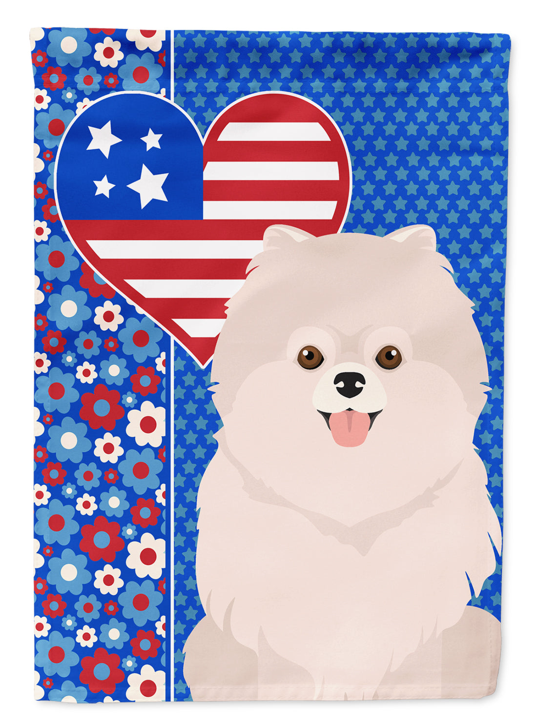 Buy this White Pomeranian USA American Garden Flag