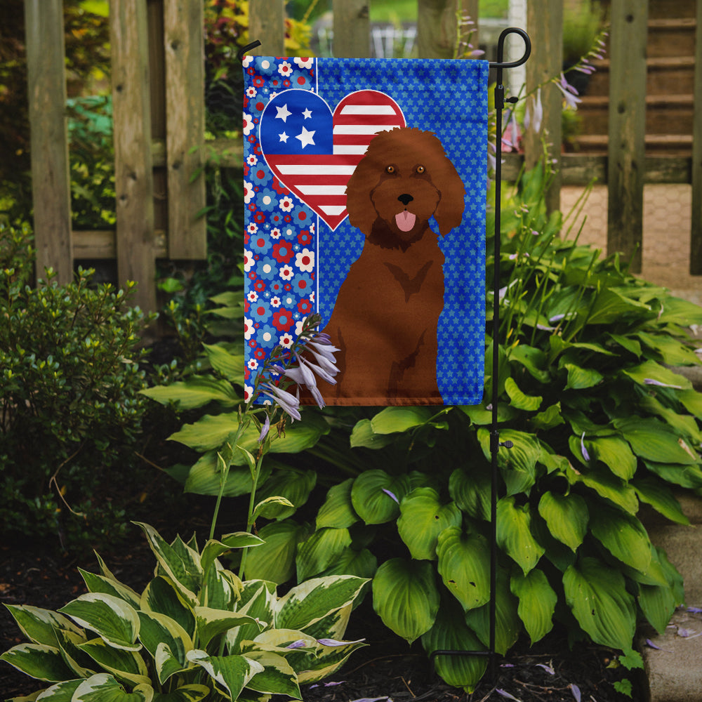 Standard Red Poodle USA American Garden Flag