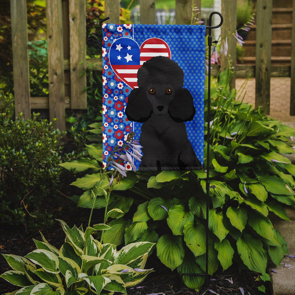 Toy Black Poodle USA American Garden Flag