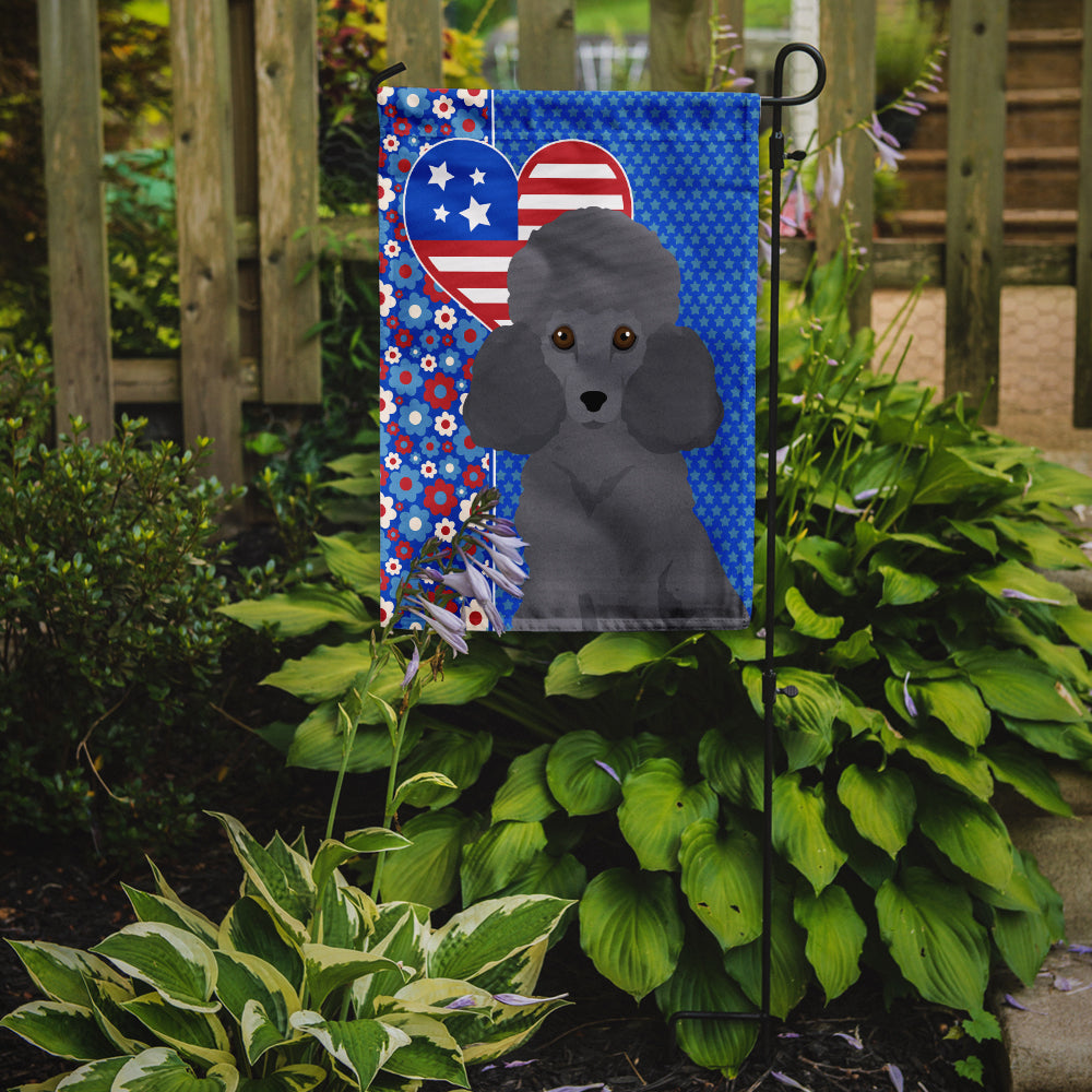 Toy Grey Poodle USA American Garden Flag