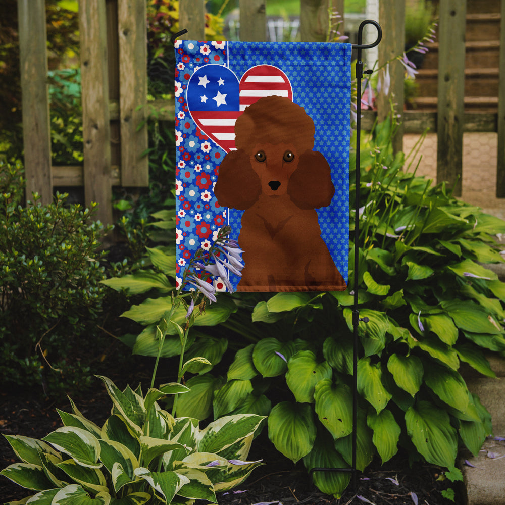 Toy Red Poodle USA American Garden Flag