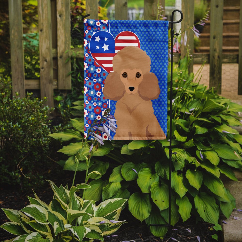 Toy Apricot Poodle USA American Garden Flag