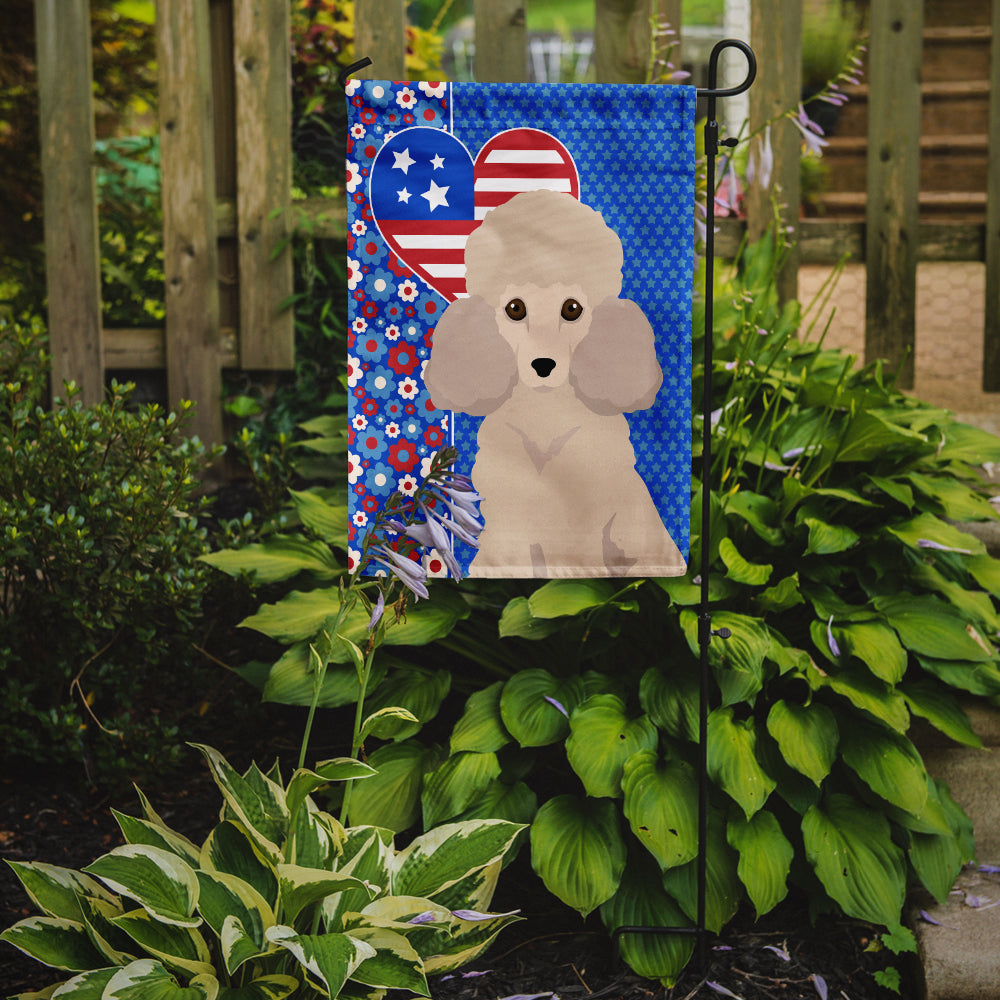Toy Cream Poodle USA American Garden Flag