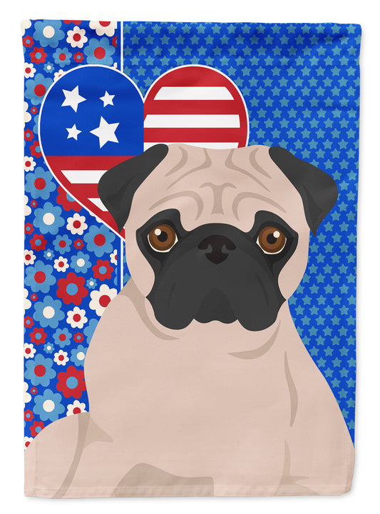 Buy this Fawn Pug USA American Garden Flag