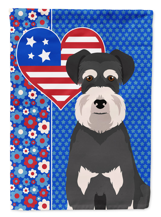 Buy this Black and Silver Natural Ears Schnauzer USA American Garden Flag