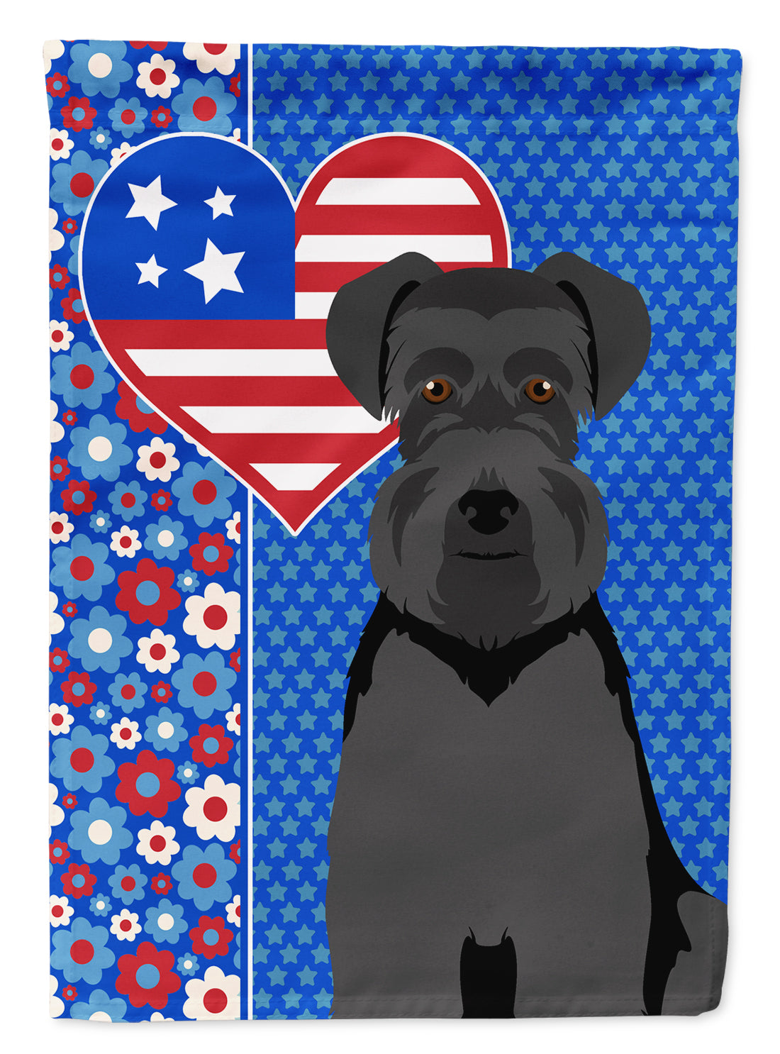 Buy this Black Natural Ears Schnauzer USA American Garden Flag