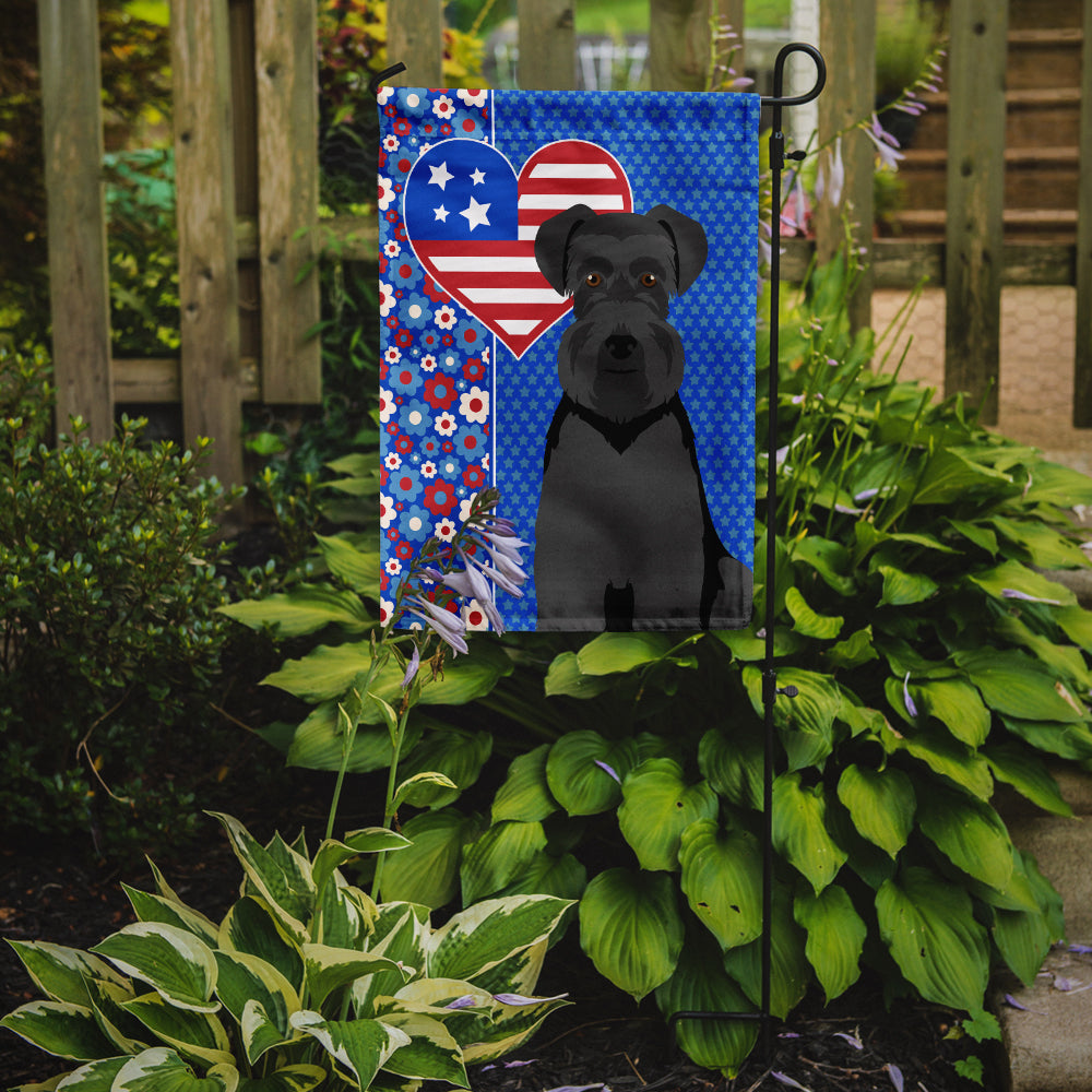 Black Natural Ears Schnauzer USA American Garden Flag