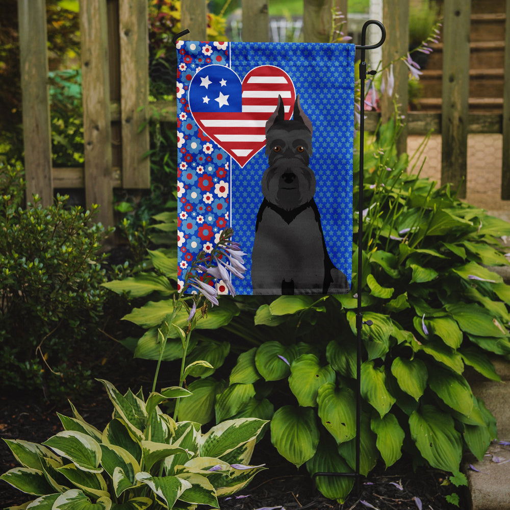 Black Schnauzer USA American Garden Flag